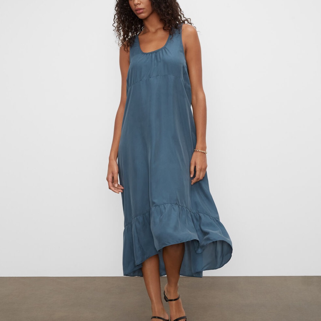 Silk Parachute Maxi Dress - New With Tags - Never Worn - Midnight Navy